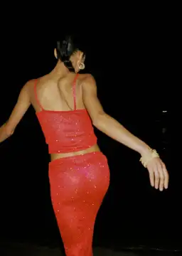 Asta Resort Carolina Camisole and Skirt Set Rossa Sequin Size 6 for rent on The Volte - image 3