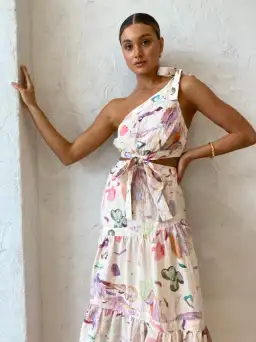 Alemais Annie One Shoulder Dress Print Size 10 for rent on The Volte - image 2