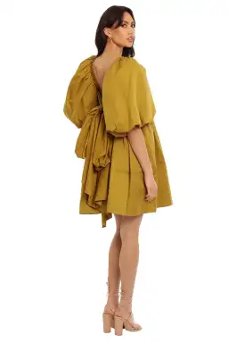 Aje Casabianca Puff Sleeve Mini Dress Olive Green Size 10 for rent on The Volte - image 4