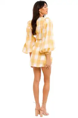 Acler Sutherland Mini Dress in Canary Check Size 10 for rent on The Volte - image 3