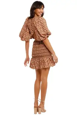 Acler Brooks Mini Dress in Neutral Leaves Print Size 6 for rent on The Volte - image 3
