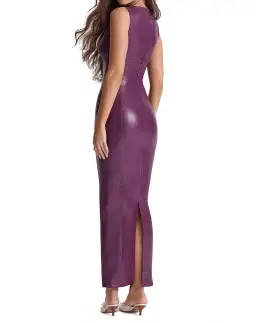 House of CB Sahara Merlot Leather Maxi Dress Purple Size XS/Au 6 for rent on The Volte - image 2