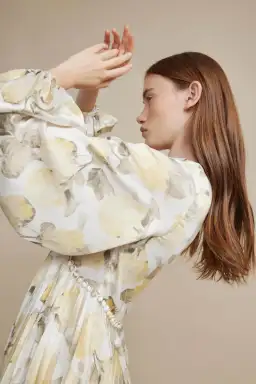 Acler Faris Dress Yellow Print Size 14 for rent on The Volte - image 3