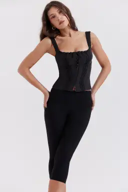 House of CB Chicca Square Neck Corset Top Black Size S/Au 8 for rent on The Volte - image 1