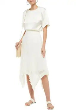 Zimmerman Espionage Lace Panelled Skirt Cream Size 8