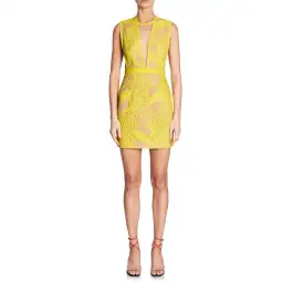 Manning Cartell Gallery Views Lace Mini Dress Yellow Size 6  for rent on The Volte - image 1