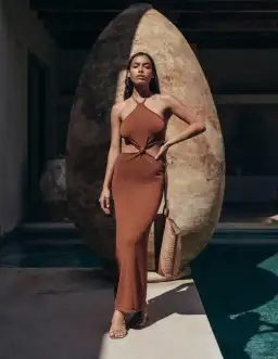 Cult Gaia Cameron Knit Dress Brown Size L/Au 12 for rent on The Volte - image 1