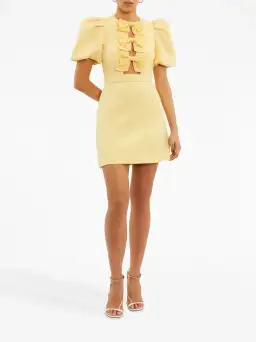Rebecca Vallance Chloe Bow Mini Dress Yellow Size 12 for rent on The Volte - image 1