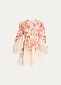 Zimmermann Devi Plunge Mini Dress Floral Size 1 / AU 10 for rent on The Volte - image 4
