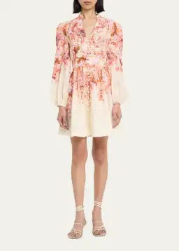 Zimmermann Devi Plunge Mini Dress Floral Size 1 / AU 10 for rent on The Volte - image 2