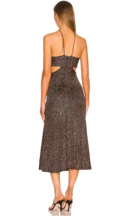 Misha Women's Dulci Cocktail Dress Metallic Stripe Size 8 for rent on The Volte - image 2