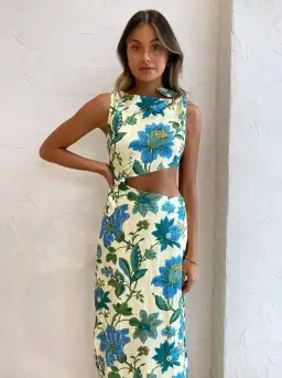 Sir the Label Alexandre Knot Midi Dress Marguerite Floral Print Size 8 for rent on The Volte - image 2