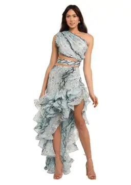 Bronx and Banco Savanna Sky Gown Blue Print Size 12 for rent on The Volte - image 1