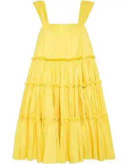 Aje Soltice Tiered Mini Dress Yellow Size 6 for rent on The Volte - image 5