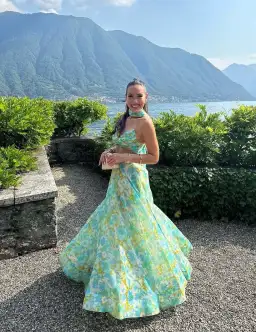 Zimmermann High Tide Crop Bodice And Ikat Maxi Skirt Set Floral Size 0/Au 8 for rent on The Volte - image 2