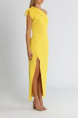 By Johnny Jasmine One Shoulder Dress in Yellow Size 8 for rent on The Volte - image 2