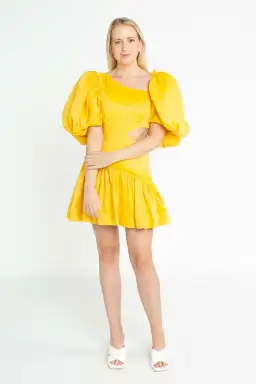 Aje Chateau Mini Dress Yellow Size 8