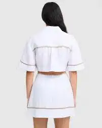 Roame Penury Crop and Horizon Mini Skirt Set White Size 6  for rent on The Volte - image 2