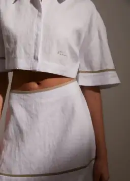 Roame Penury Crop and Horizon Mini Skirt Set White Size 6  for rent on The Volte - image 3