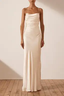 Shona Joy La Lune Lace Back Maxi Dress Cream Size 6 for rent on The Volte - image 1