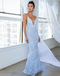 Abyss by Abby Florabelle Gown Blue Size 8 for rent on The Volte - image 1