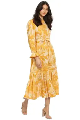 Zimmermann Mae Frill Midi Dress Yellow Size 12 AU for rent on The Volte - image 2
