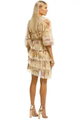 Zimmermann Sabotage Tiered Lace Mini Dress in Cream Wisteria Size 10 AU for rent on The Volte - image 3