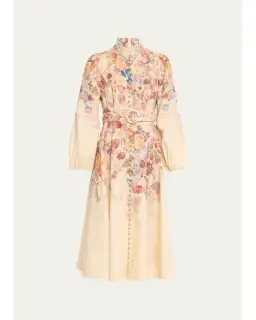 Zimmermann  Luminosity Buttoned Midi Dress Floral Size 4 / AU16 for rent on The Volte - image 4