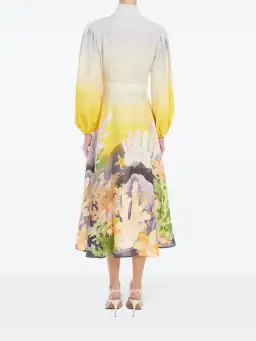 Leo Lin Nellie Midi Dress Neptune Print in Seashell Size 14 for rent on The Volte - image 2