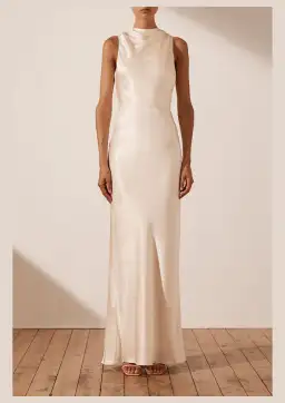 Shona Joy La Lune High Neck Maxi Dress Cream Size 10