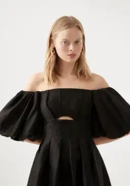 Aje Eugenie Off Shoulder Midi Dress Black Size 8 for rent on The Volte - image 2