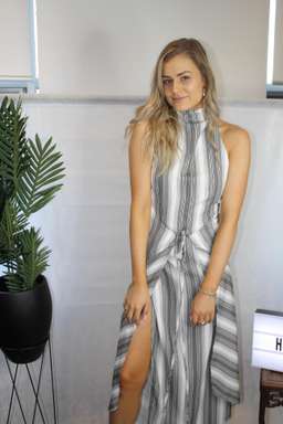 Shona Joy High Neck Split Dress Print Size 8 for rent on The Volte - image 2