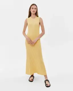 Jag Sleeveless Ribbed Knit Maxi Dress Lemon Size S / AU 8 for rent on The Volte - image 1