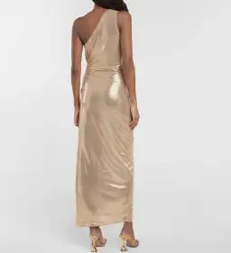 Oséree One Shoulder Lamé Gown Gold Size S / AU 8 for rent on The Volte - image 3