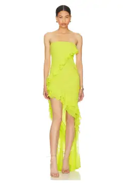 NBD Nehna Mini Dress Chartreuse Green Size XS / AU 6