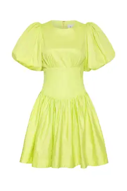 Aje Gianna Puff Sleeve Mini Dress Light Lemon Size 16	 for rent on The Volte - image 4