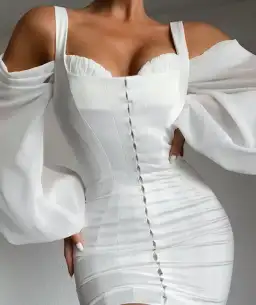 House Of Cb Eva Dress White Size 12  for rent on The Volte - image 4