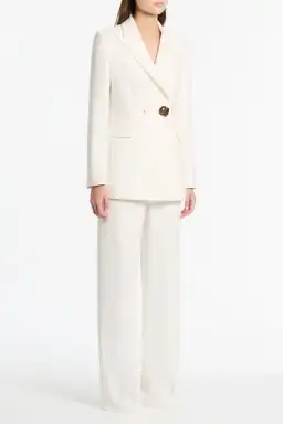 Carla Zampatti Crepe Florence Blazer and Pants Set White Size 10 for rent on The Volte - image 2