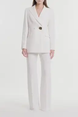 Carla Zampatti Crepe Florence Blazer and Pants Set White Size 10 for rent on The Volte - image 1
