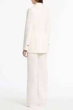 Carla Zampatti Crepe Florence Blazer and Pants Set White Size 10 for rent on The Volte - image 3