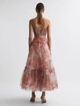 Leo Lin Rae Bustier Midi Dress in Azalea Print Size 14 for rent on The Volte - image 2