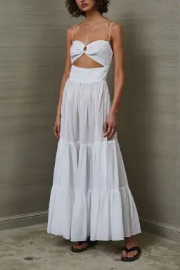 Bec and Bridge Miami Palm Tiered Maxi Dress in White Size 6 for rent on The Volte - image 1