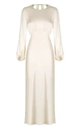 Shona Joy La Lune Open Back Balloon Sleeve Midi Dress Cream Size 6 for rent on The Volte - image 5