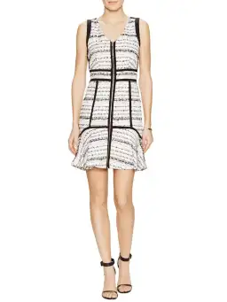 Rebecca Taylor Raffia Dress White Multi Size 8