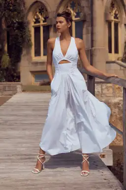 Scanlan Theodore Cotton Cross Back Dress White Size 6  for rent on The Volte - image 1