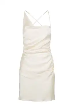 Shona Joy La Lune Asymmetrical Bias Cowl Mini Dress Cream Size AU 8 for rent on The Volte - image 3