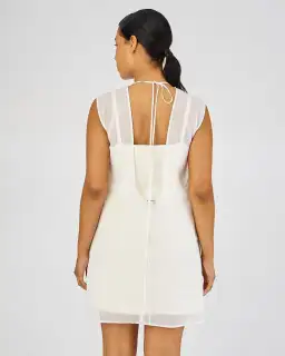 Oroton Lace Flower Sheer Mini Dress Soft Cream Size 14 for rent on The Volte - image 3