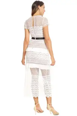 Self Portrait Oblique Lace Column Dress White Size 8 for rent on The Volte - image 3