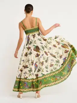 Alémais Birdie Printed Linen Maxi Dress Print Size 8  for rent on The Volte - image 3