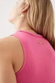 Aje Elm Braided Knit Tank Top & Petal Knit Midi Skirt Set Rose Size 6 for rent on The Volte - image 7